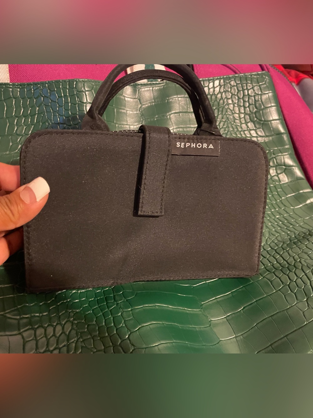 Sephora Black Compact Cosmetic Wristlet